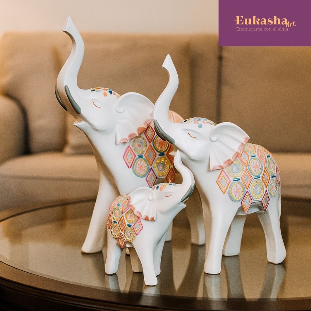 Familia de elefantes mandala