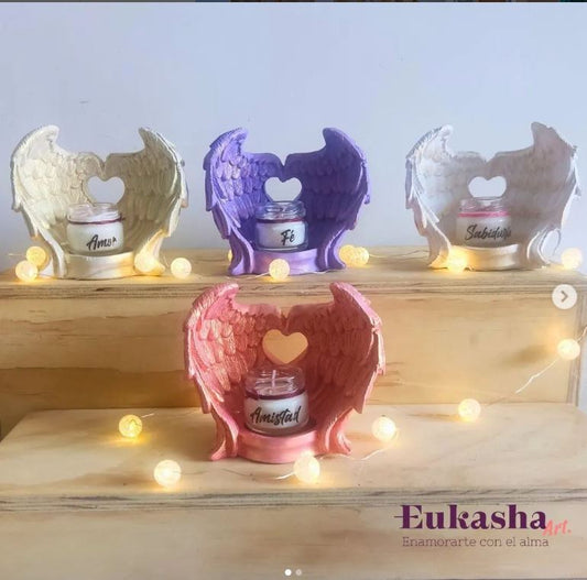 Portavelas mediano Alas de Luz ✨